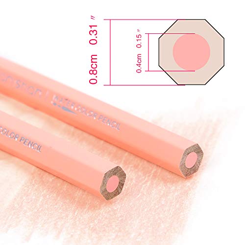 qianshan 2Pcs Flesh Light Color Watercolor Pencils Skin Tone Lead Core Pencil for Portrait Comic Adult Coloring Books Artist Coloring Drawing Sketching Blending - Image 3