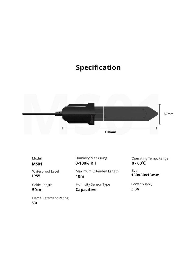 SONOFF MS01- Smart Soil Moisture Sensor with RJ11 Adapter