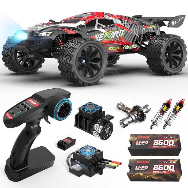 Hosim Mini 18 Brushless RC Cars for Adults VEXARO MAX 50MPH High Speed Rc Trucks Fast 4X4 Remote Control Car All Terrain RC Truggy Waterproof Off Road Hobby Large Monster Truck with 3S Battery - Image 3
