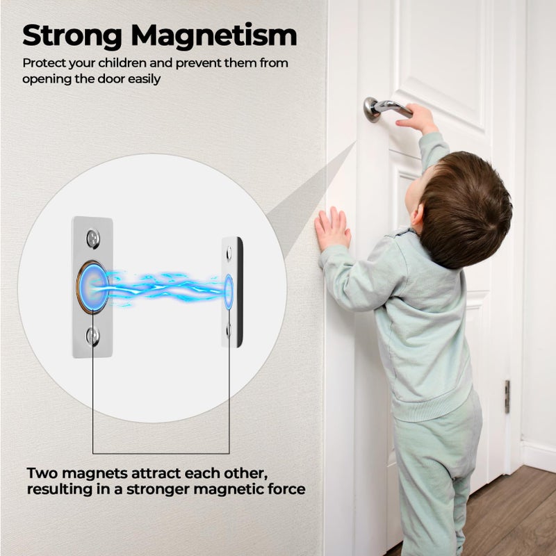 Tonitrui Silent Ball Catch, Adjustable Strong Magnet Door Catchï¼ŒUsing Noise Free, Replacing Door Ball Catch, with Identical Installation Dimension(2 Pack, Silver) - Image 2