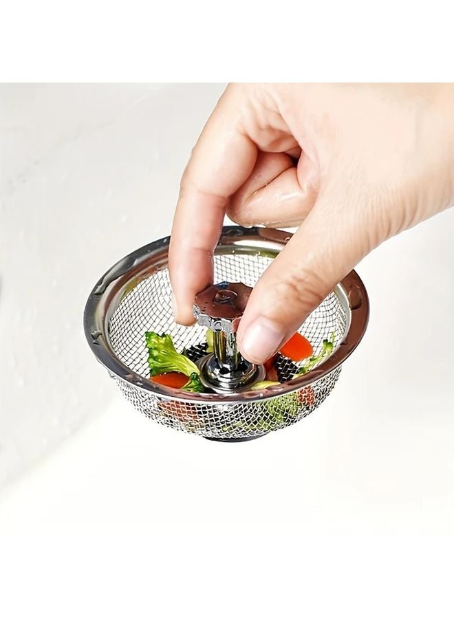 Silver Gray 2 Pack Stainless Steel Sink Strainer 3 2 Inch Clog Proof Mesh Easy Clean - Image 5