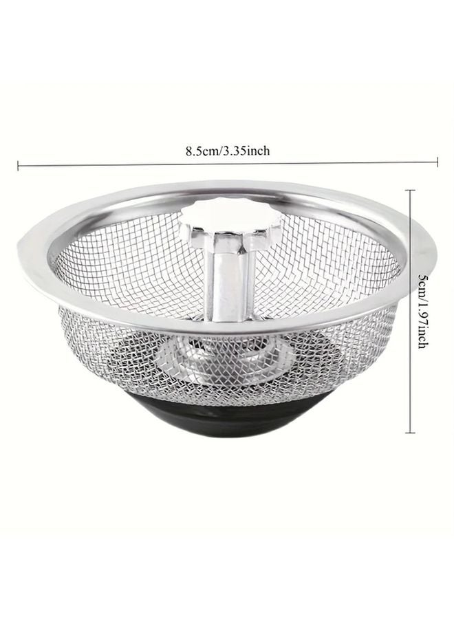 Silver Gray 2 Pack Stainless Steel Sink Strainer 3 2 Inch Clog Proof Mesh Easy Clean - Image 4