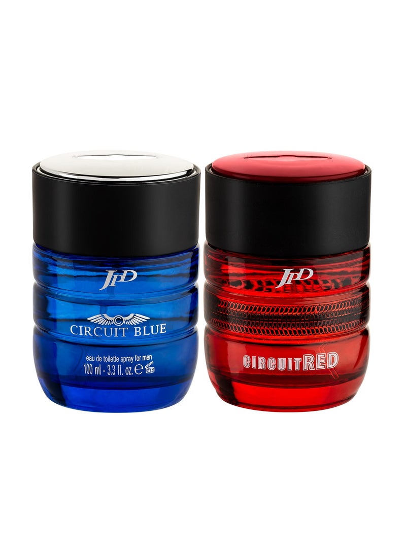 Jean Paul Dupont - Circuit Red Eau de Toilette For Men 100ml +Jean Paul Dupont Circuit Blue Eau de Toilette For Men 100ml (Combo Pack) - Image 1
