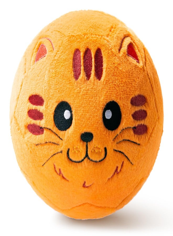 VangeBow Silent Indoor Soccer Balls for Toddlers 1-3, Inflatable Soft Plush Baby Toddler Soccer Ball Toys Gifts for 1 2 3 4 5 Year Old Boy Girl First Birthday Gift (Orange Cat, Pump Include) - Image 1