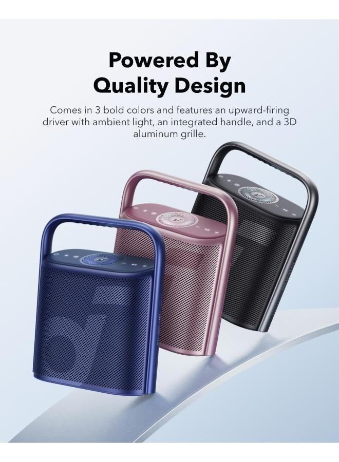 Soundcore Motion X500 Portable Bluetooth Speaker, Wireless Speaker with Immersive Spatial Audio, Wireless Hi-Res Sound with 3X Detail, 3-Channel Audio, and an Upward Firing Driver with Ambient Light blue - Image 3