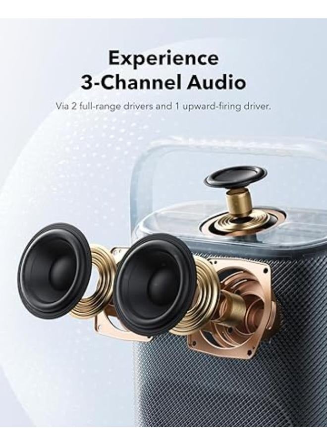 Soundcore Motion X500 Portable Bluetooth Speaker, Wireless Speaker with Immersive Spatial Audio, Wireless Hi-Res Sound with 3X Detail, 3-Channel Audio, and an Upward Firing Driver with Ambient Light blue - Image 5