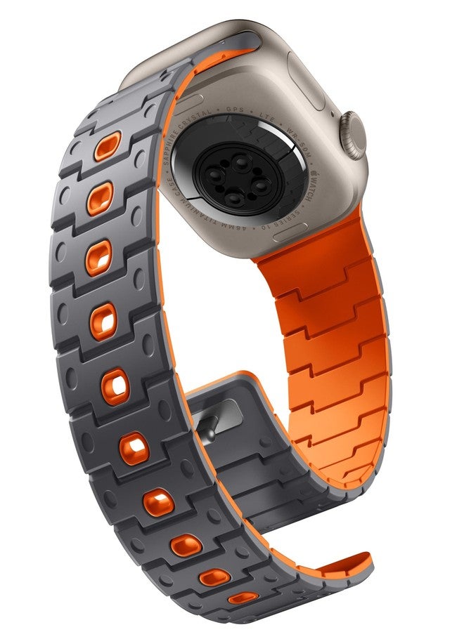 Bandletic سوار Bandletic متوافق مع Apple Watch Ultra 3/2/1 - أساور سيليكون مغناطيسية 49 مم، 46 مم، 45 مم، 44 مم، سوار رياضي متوافق مع iWatch Series 11، 10، SE3، SE2، 9، 8، 7، 6، 5، 4، 42 مم (3، 2، 1) للرجال والنساء - Image 1