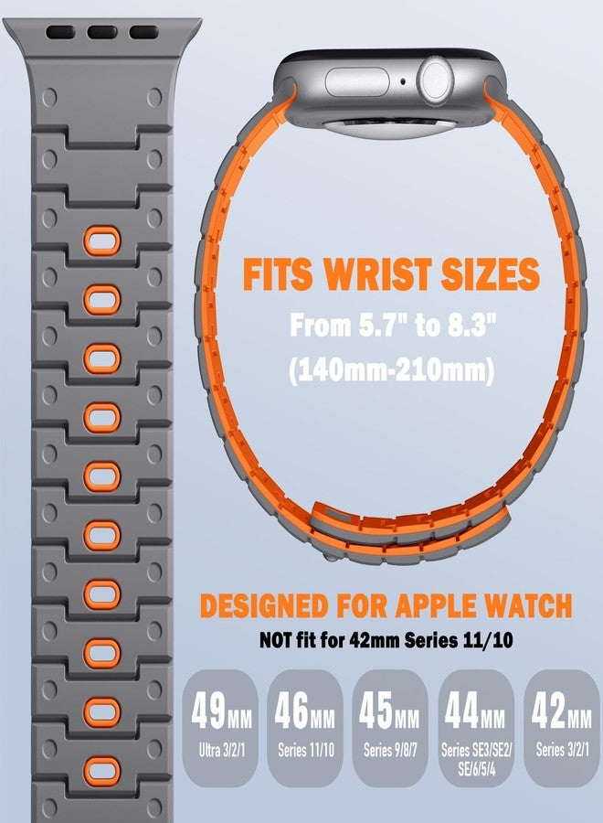 Bandletic سوار Bandletic متوافق مع Apple Watch Ultra 3/2/1 - أساور سيليكون مغناطيسية 49 مم، 46 مم، 45 مم، 44 مم، سوار رياضي متوافق مع iWatch Series 11، 10، SE3، SE2، 9، 8، 7، 6، 5، 4، 42 مم (3، 2، 1) للرجال والنساء - Image 4