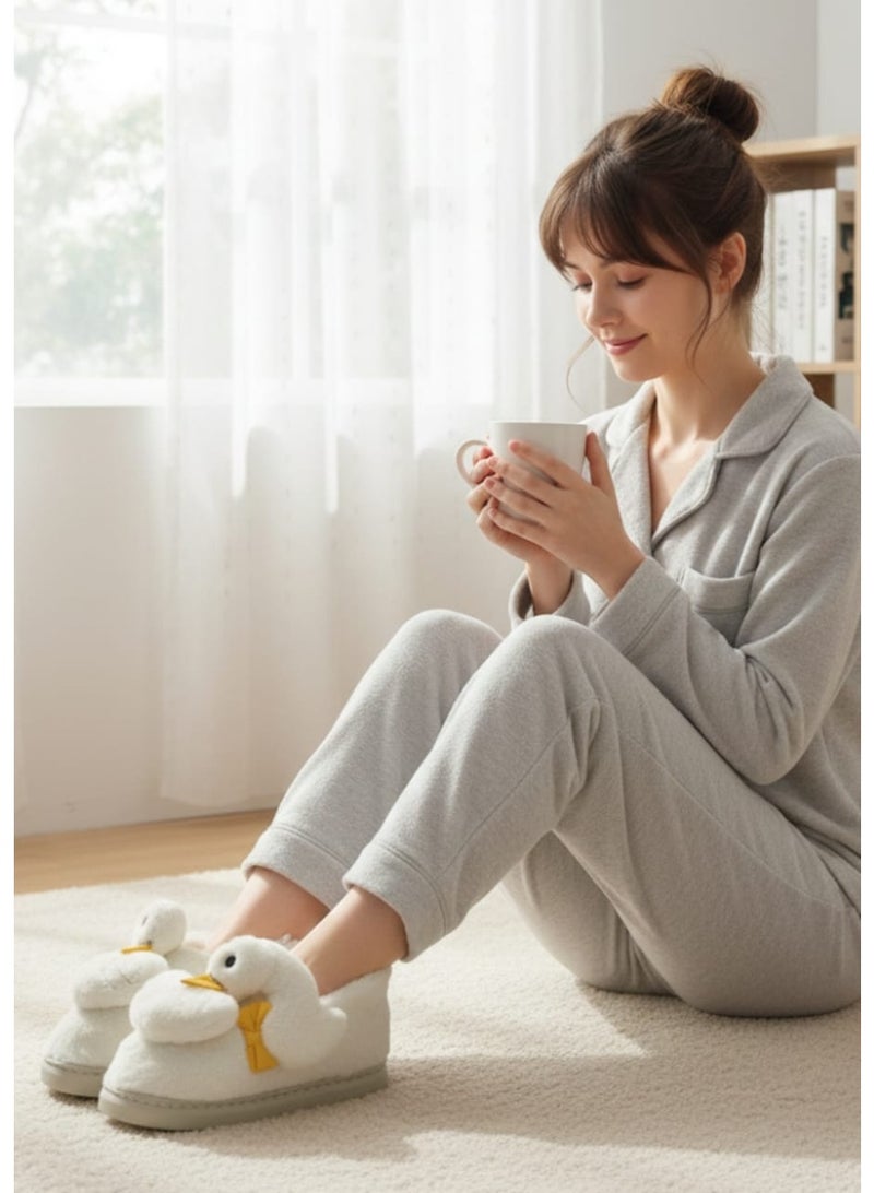 Girls Winter Plush Slippers, Cute Design, Warm & Comfortable Indoor Shoes – Size 42-43 - Image 1