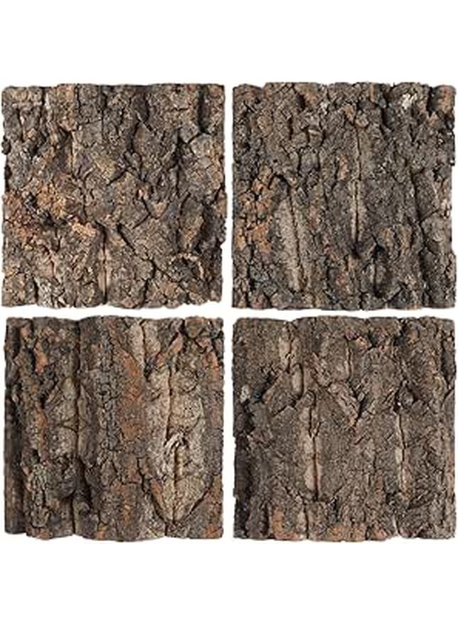 4 Pieces Reptile Cork Bark Decor Sturdy Safe Natural Tree Bark for Geckos Lizards Frogs Bearded Dragon - Image 1