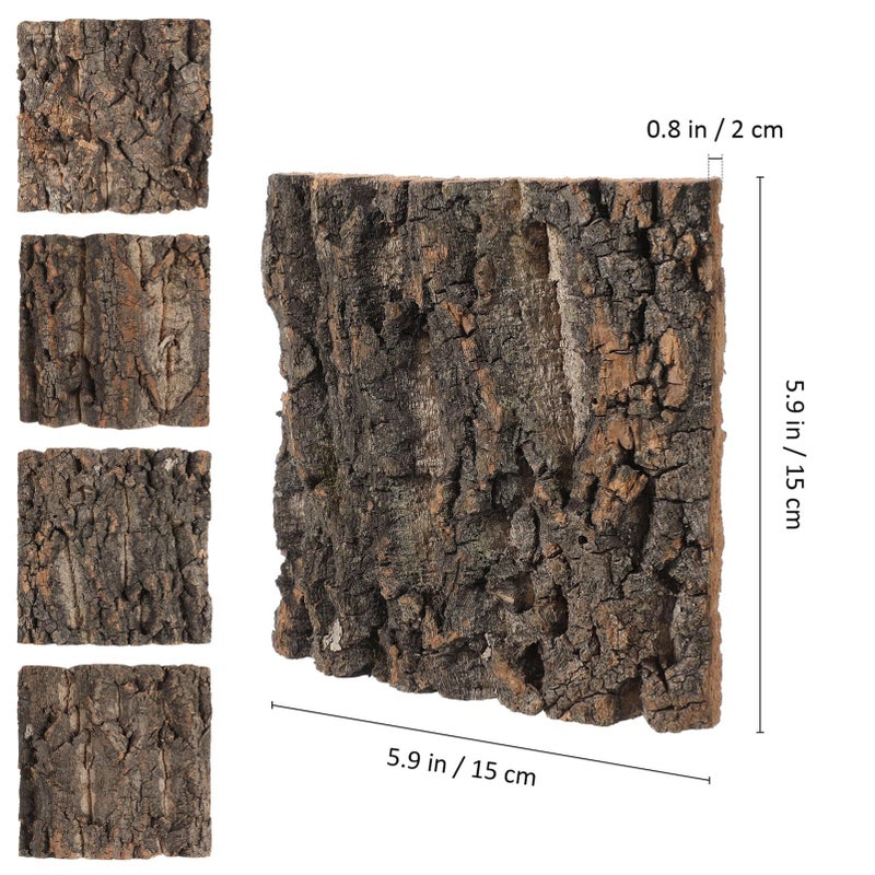 4 Pieces Reptile Cork Bark Decor Sturdy Safe Natural Tree Bark for Geckos Lizards Frogs Bearded Dragon - Image 3