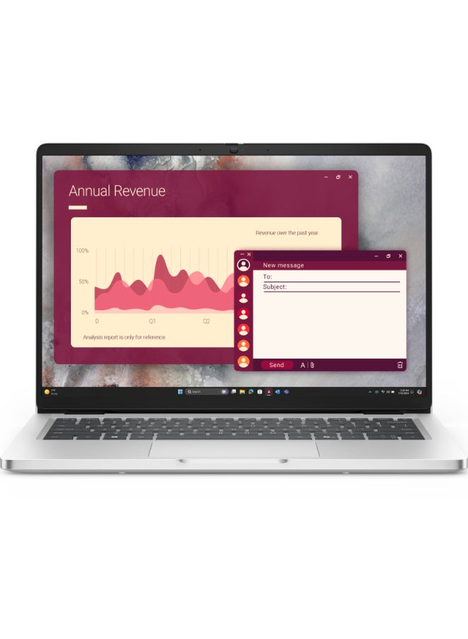 ديل لابتوب برو 14 بشاشة 14 بوصة بدقة فول إتش دي (1920x1080)، مع معالج إنتل كور ألترا 7-265U/ذاكرة وصول عشوائي 16 جيجابايت DDR5/512 جيجابايت SSD/نظام DOS (بدون ويندوز)  - Image 1