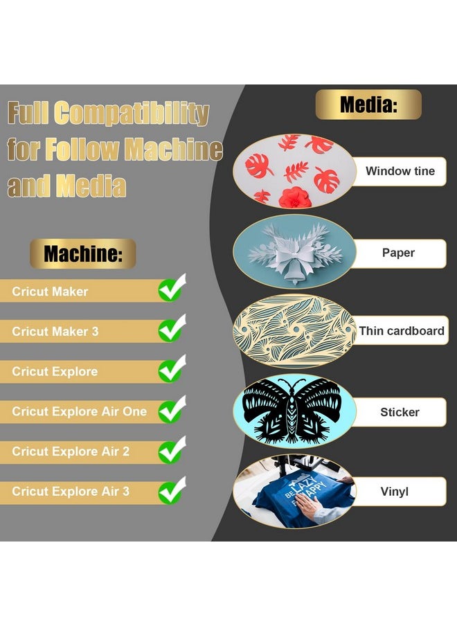 لوكسيف شفرة ذات رأس رفيع ممتازة 20P، شفرة ذات رأس رفيع Luxiv لشفرة القطع Cricut Explore Air 1/2/3، شفرات بديلة لـ Cricut Maker، Maker 3 لقطع الورق المقوى الرقيق، والفينيل، والملصقات، والأفلام (20)  - Image 4