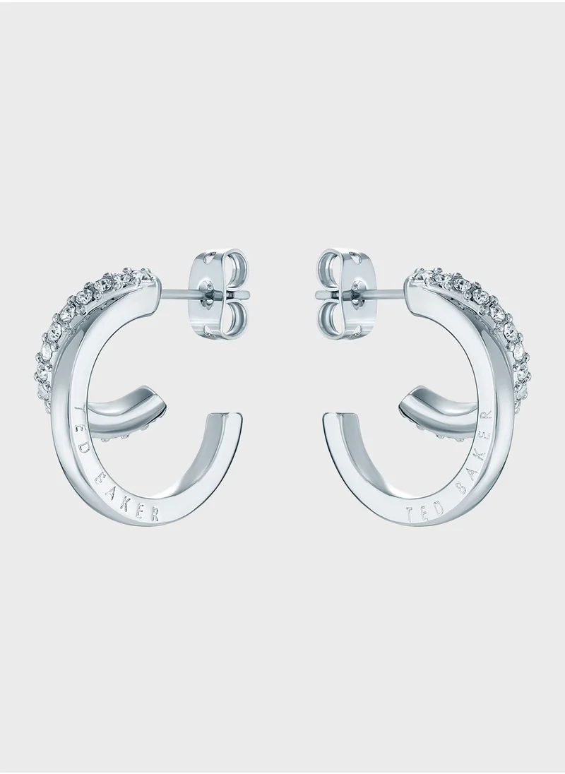 Ted Baker Helias Crystal Double Hoop Crystal Earrings