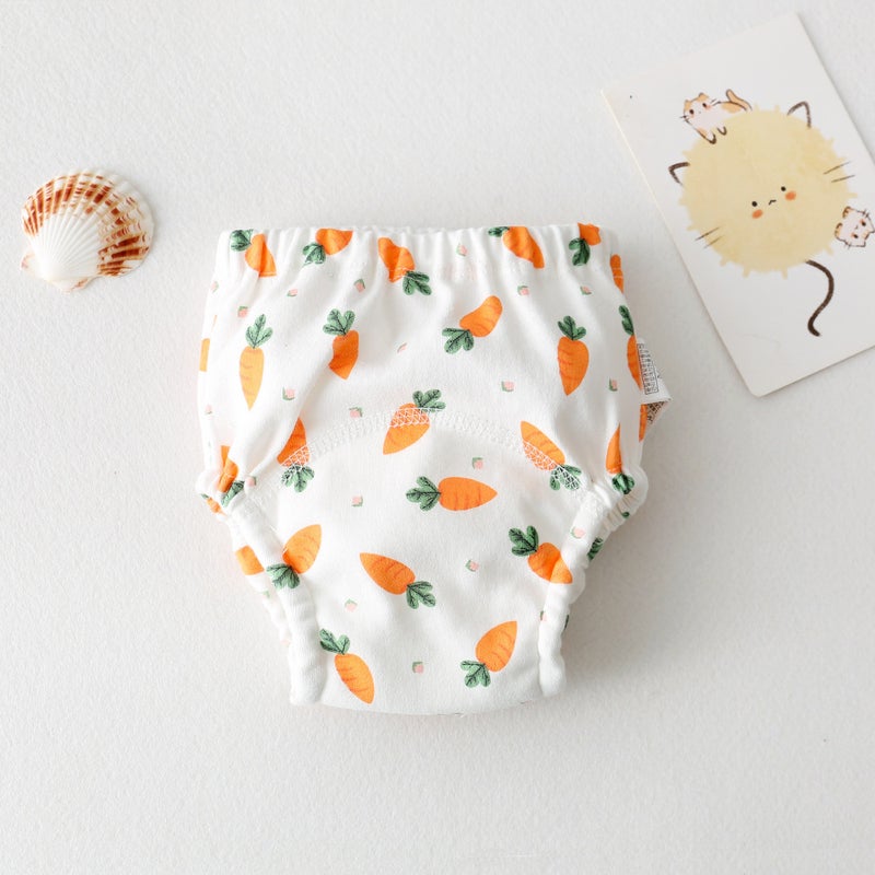 New Cotton Baby Training Pants Waterproof Breathable Green Leaf radish 