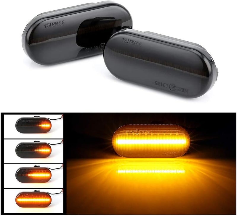 QASULER Amber Smoke Side Marker Turn Signal Lights - Image 2