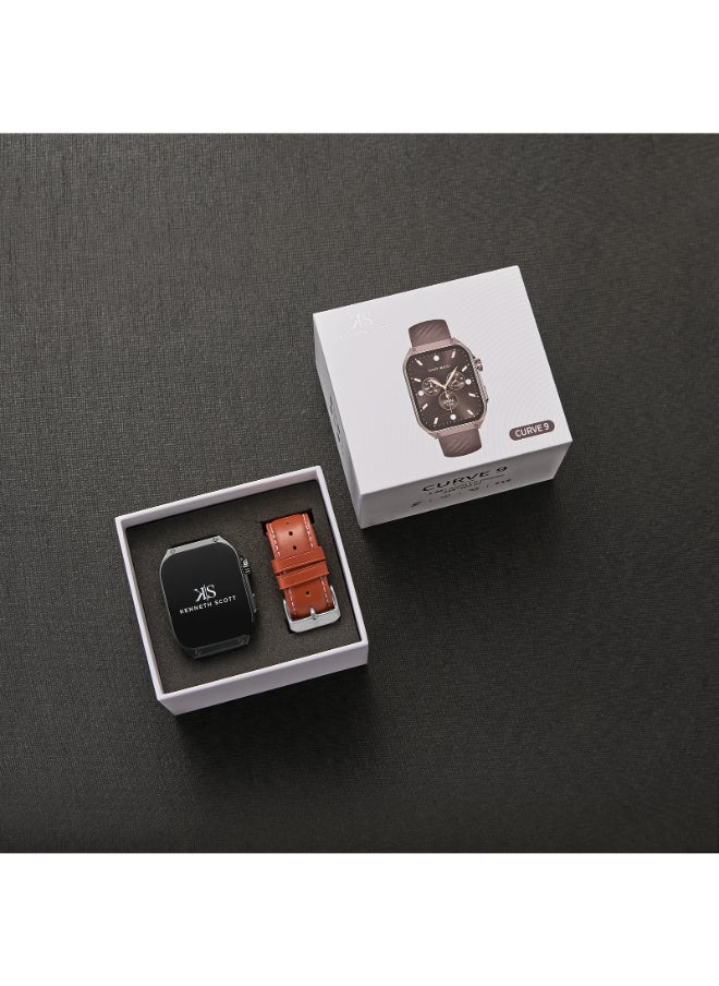 KENNETH SCOTT Unisex Silicone & Leather Smart Watch KCRV9-XSBBE - 40.8 mm  - Image 4