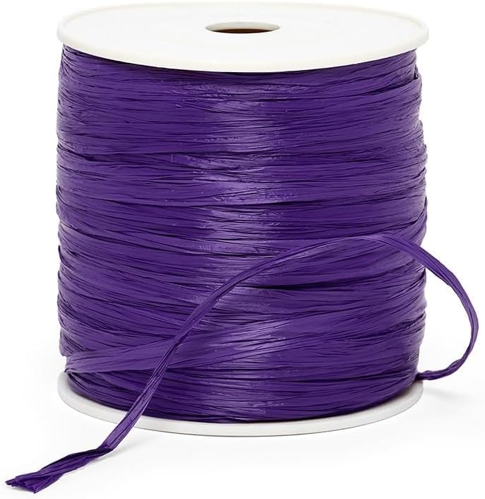 Paper Mart Purple Matte Raffia Ribbon 1/4" X 100 Yards - Image 3