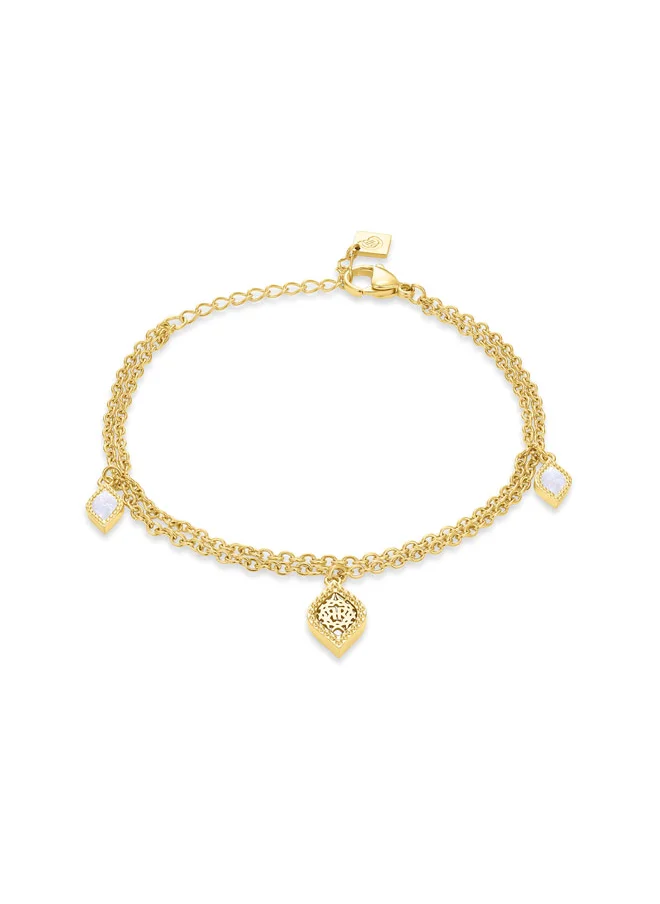CERRUTI 1881 Esmeralda Gold Plated with Mother of Pearl Crystals Bracelet for Women
