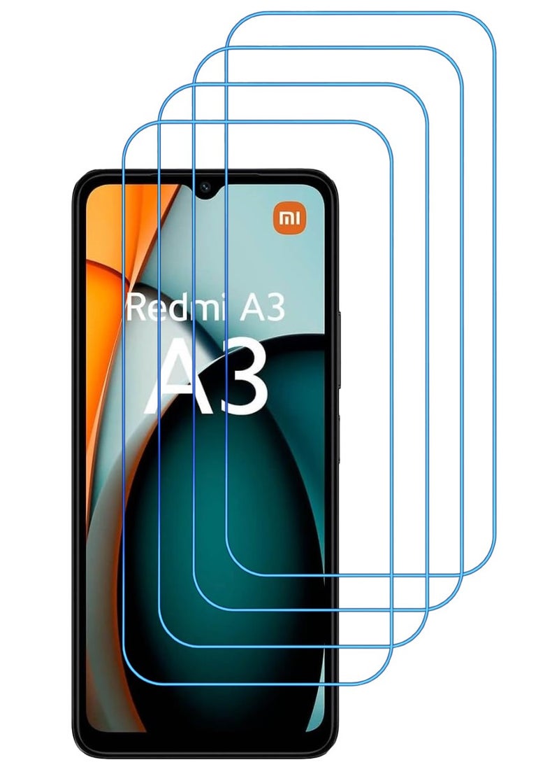 ACLIX 4 Pieces Antistatic ESD Dustproof Premium Quality High Definition Clear Tempered Glass Screen Protector Designed For Xiaomi Redmi A3 - Image 1