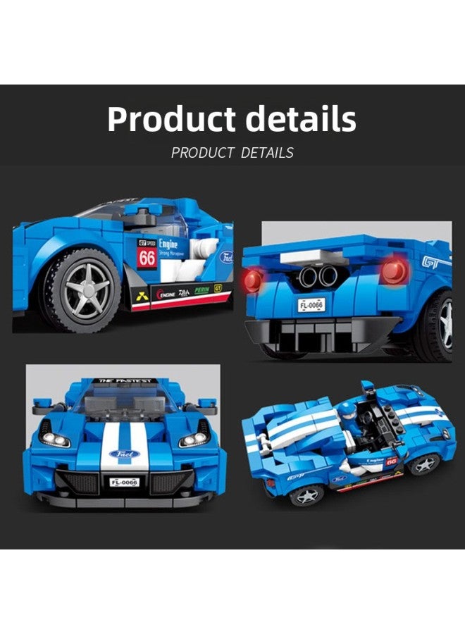 Le Yi Assembled Car 31012 Racing Model Puzzle Assembled Small Particle 6 Science And Education Children's Toy Puzzle Building Blocks-Color:Green Super Running Belt Acousto-optic Back Force [295 Particle]]  - Image 5