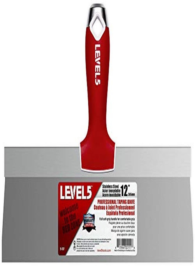 Level-5 LEVEL5 Drywall Finishing Hand Tool Kit | 5, 6 Inch Joint Knives, 10, 12 Inch Taping Knives, 14 Inch Mud Pan | Stainless Steel Blades, Soft Grip Handles | Sheetrock Gyprock Plasterboard | 5-600 - Image 5