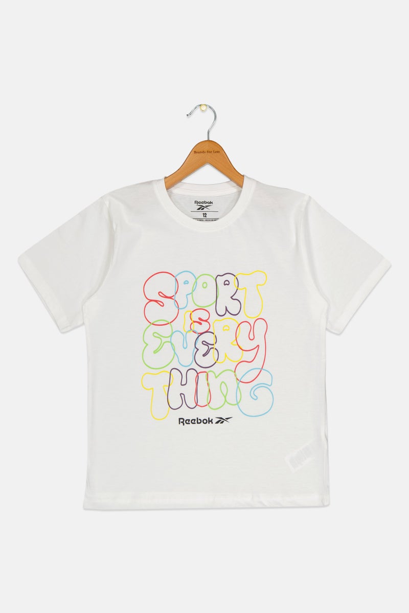 Reebok Kids Boy Regular Fit Short Sleeve Outdoor T-Shirt, White - Image 2