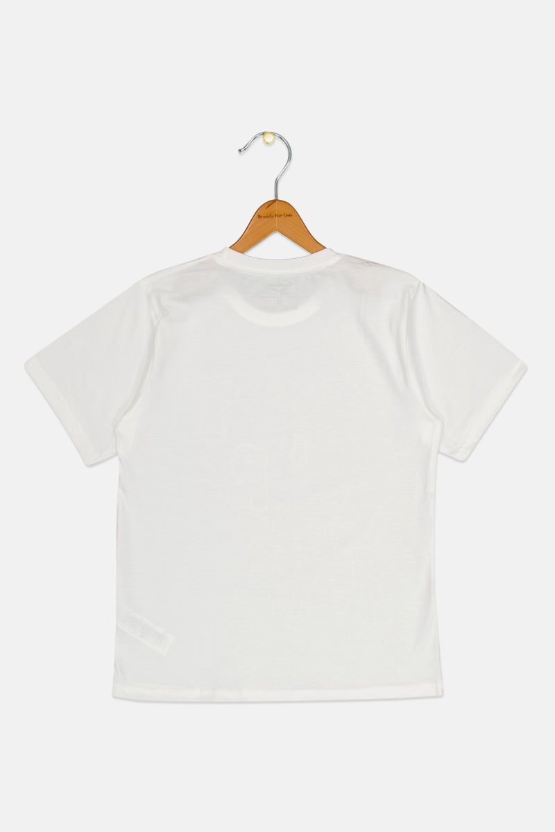 Reebok Kids Boy Regular Fit Short Sleeve Outdoor T-Shirt, White - Image 3