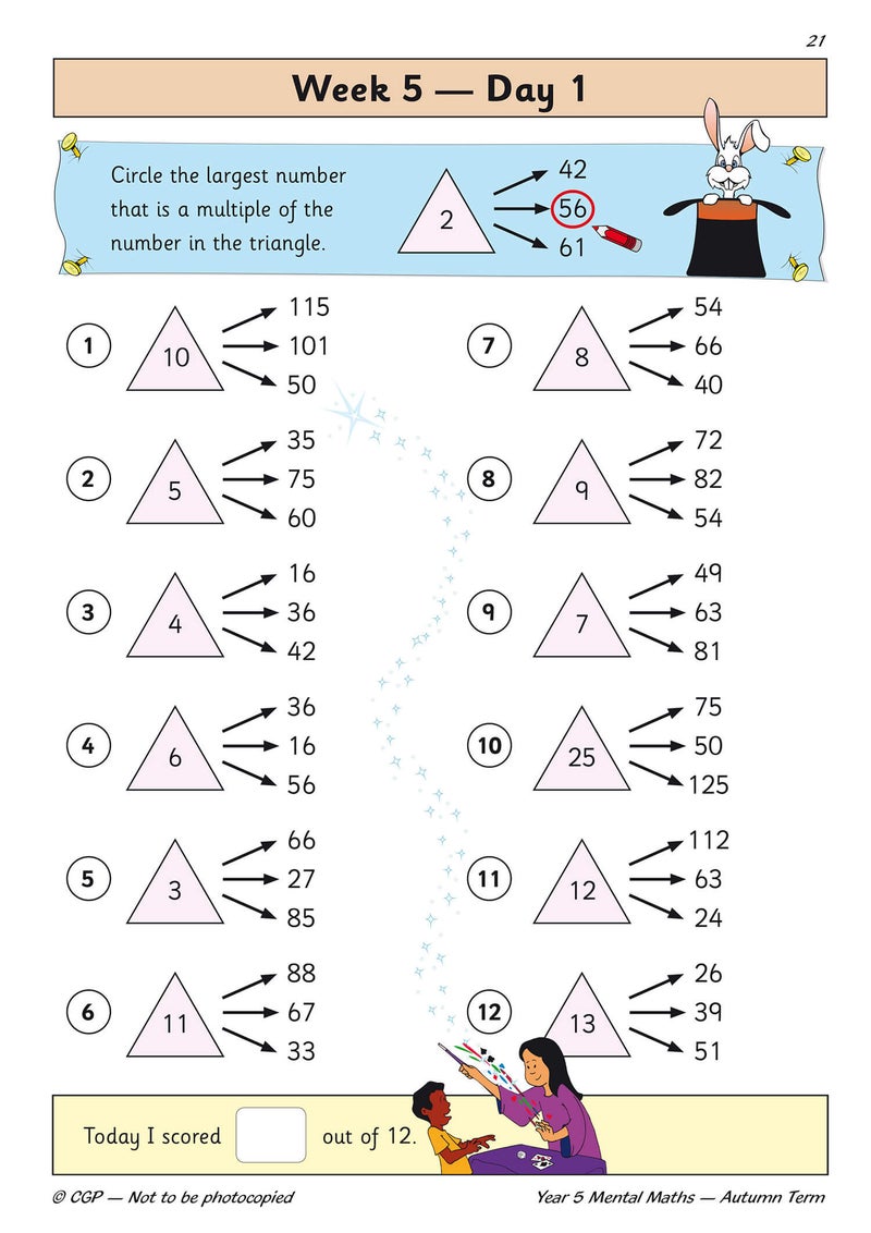 New Ks2 Mental Maths Daily Practice Book Year 5 Autumn Term - Image 3