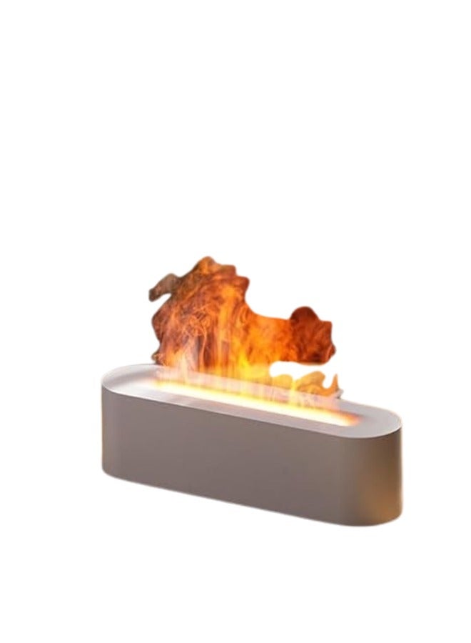 Fireplace Flame Diffuser by AlphaDesignLuxe, Aromatherapy Essential Oil Diffuser (JS119), 150ml Cool Mist Ultrasonic Humidifier. (White)  - Image 1