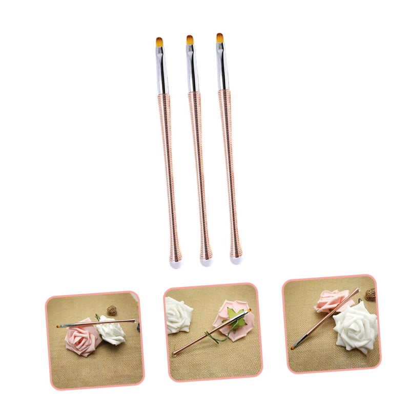 3pcs Nail Art Pen Set with Flexible Smooth Bristles for Salon and Personal Glitter Decoration - Image 5