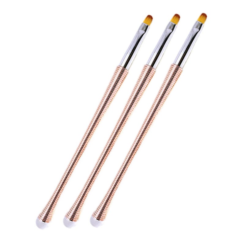 3pcs Nail Art Pen Set with Flexible Smooth Bristles for Salon and Personal Glitter Decoration - Image 1