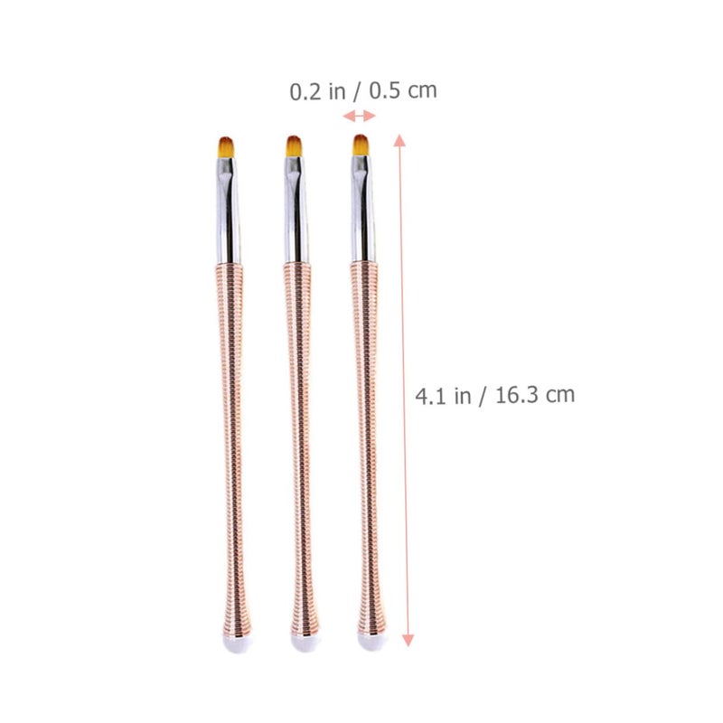 3pcs Nail Art Pen Set with Flexible Smooth Bristles for Salon and Personal Glitter Decoration - Image 4