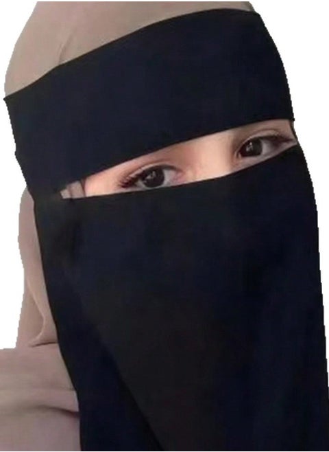 نقاب طويل مع مرنتين وإغلاق لاصق