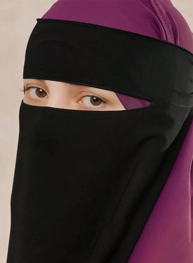 Single Layer Niqab, Soft Chiffon Muslim Veil Face Cover, One Layer Nose Piece, Hijab Prayer Face Mask for Women Men - Image 3