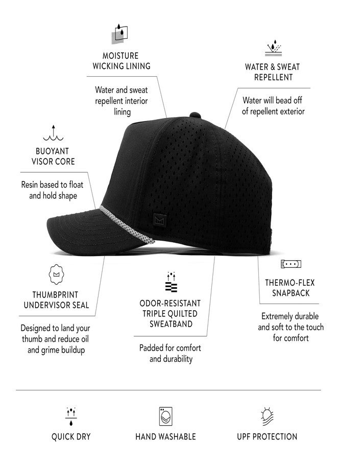 melin Odysea Rope Bulls Icon Hydro, Trucker & Rope Hat, Performance Hat for Men & Women, Water-Resistant Fitted Baseball Cap, Black, Medium-Large/Classic (7 ⅜” - 7 ⅝”) - Image 2