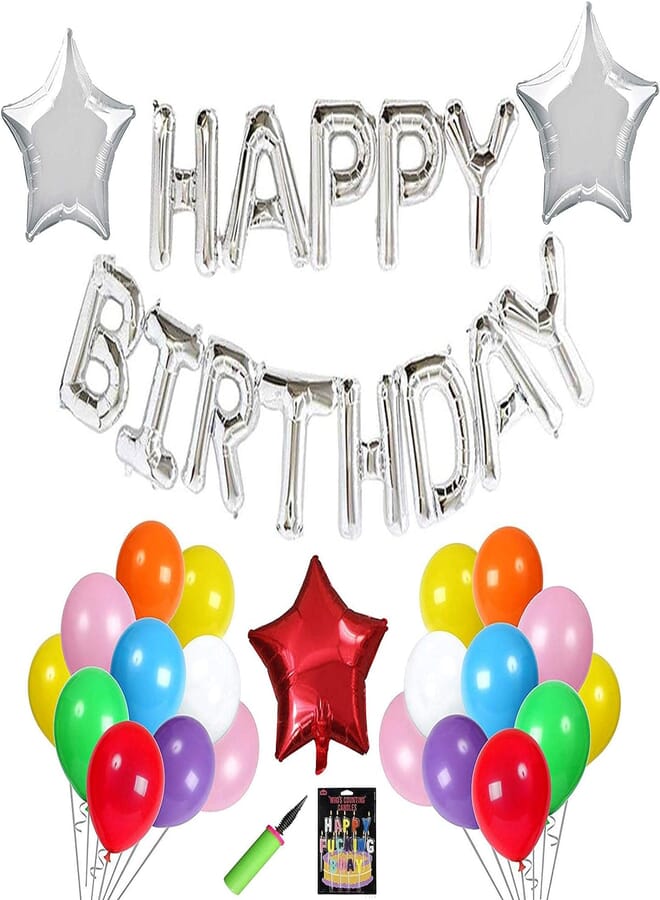 Secret Happy Birthday Banner Party Decorations Rainbow Assorted Solid Balloons for birthday party decor