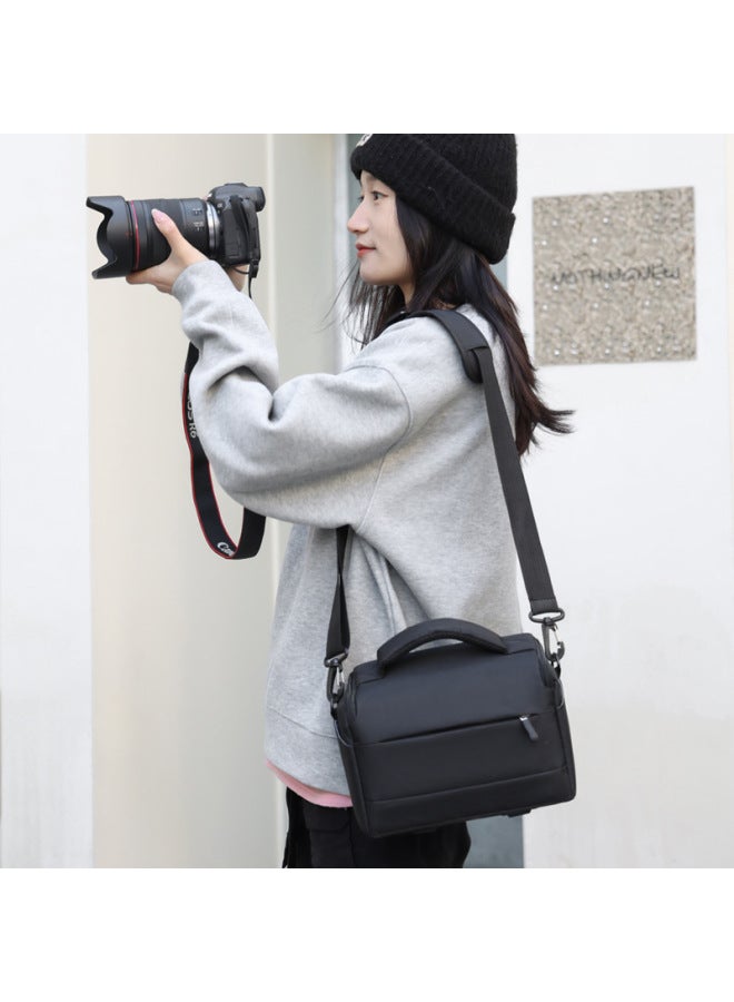 SLR Camera Bag Micro Single Bag Travel Photography Bag Single Shoulder Single Room Backer Outdoor Bag Cross-body Bag Small Square Bag Storage Bag-Color:Grey  - Image 3