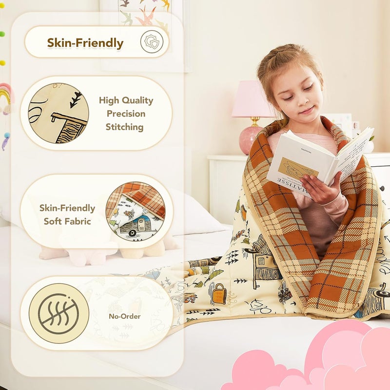 CuteKing بطانية كيوت كينغ الموزونة - بطانية مرجحة مع خرز زجاجي فاخر - بطانية ثقيلة قابلة للتنفس لنوم مريح - بطانية سميكة لجميع الفصول (10 أرطال، 50 × 60 بوصة، تخييم) - Image 5