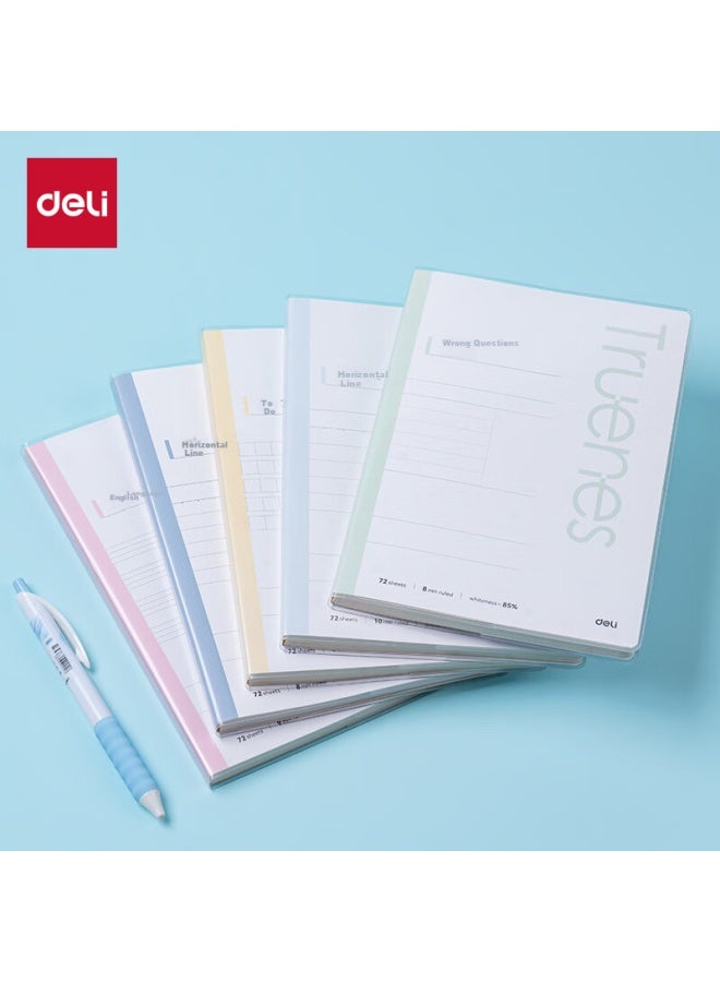 Deli 32k/72 Sheets Grid Colorful Softcover Notebook High Appearance Value Notepad For Study And Exam Preparation 4-pack T3272 - Image 1