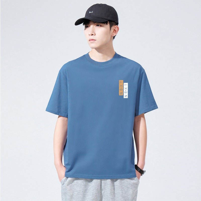 تي شيرت رجالي بأكمام قصيرة صيفي فضفاض يناسب جميع الأذواق تي شيرت بأكمام نصفية قميص عصرية للطلاب عبر الحدود أبيض [BAL] - Image 5