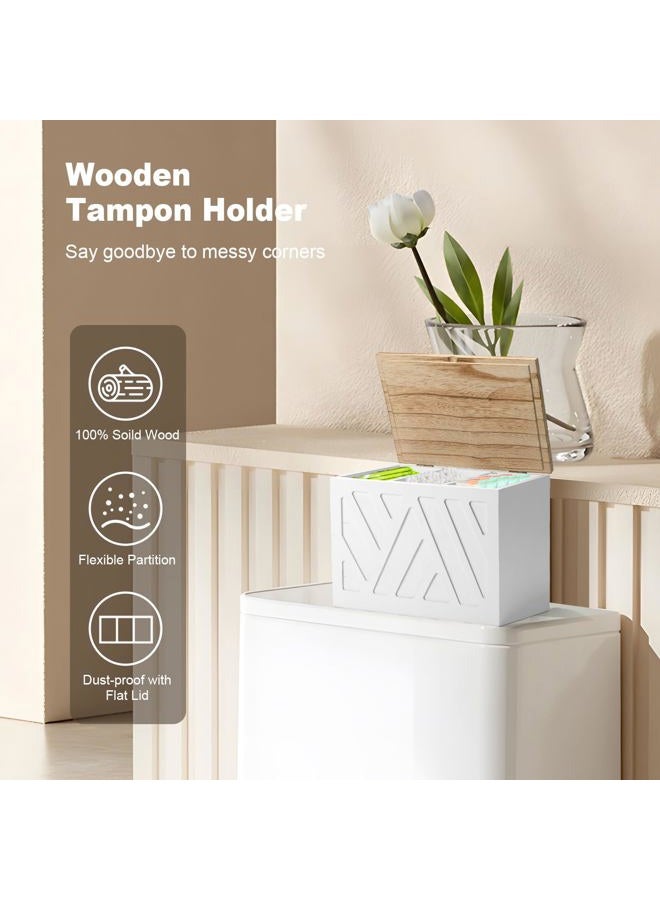 MROUEN Tampon Holder for Bathroom,White Feminine Product Organizer,Girl Stuff Box for Bathroom,Pad and Tampon Organizer for Bathroom,Pad Holder for Bathroom,Shark Week Bathroom Organizer,Bathroom Accessories - Image 2
