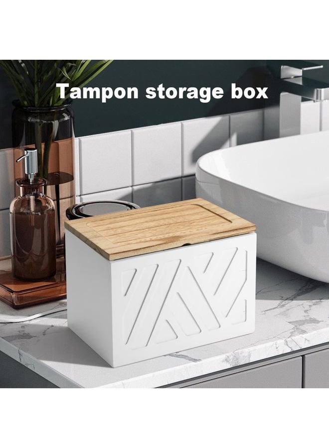 MROUEN Tampon Holder for Bathroom,White Feminine Product Organizer,Girl Stuff Box for Bathroom,Pad and Tampon Organizer for Bathroom,Pad Holder for Bathroom,Shark Week Bathroom Organizer,Bathroom Accessories - Image 4