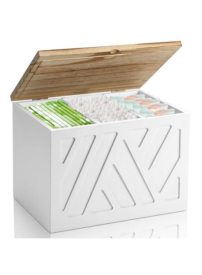 MROUEN Tampon Holder for Bathroom,White Feminine Product Organizer,Girl Stuff Box for Bathroom,Pad and Tampon Organizer for Bathroom,Pad Holder for Bathroom,Shark Week Bathroom Organizer,Bathroom Accessories - Image 1