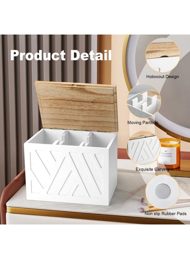 MROUEN Tampon Holder for Bathroom,White Feminine Product Organizer,Girl Stuff Box for Bathroom,Pad and Tampon Organizer for Bathroom,Pad Holder for Bathroom,Shark Week Bathroom Organizer,Bathroom Accessories - Image 3