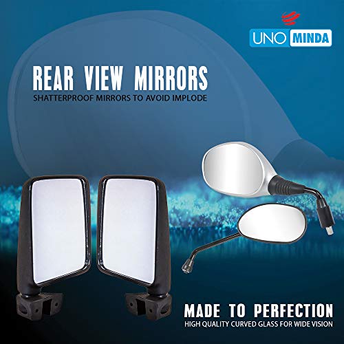Uno Minda RV-2011R Shatterproof Glass Rear View Mirror-Right Hand For TVS Jupiter Classic - Image 2