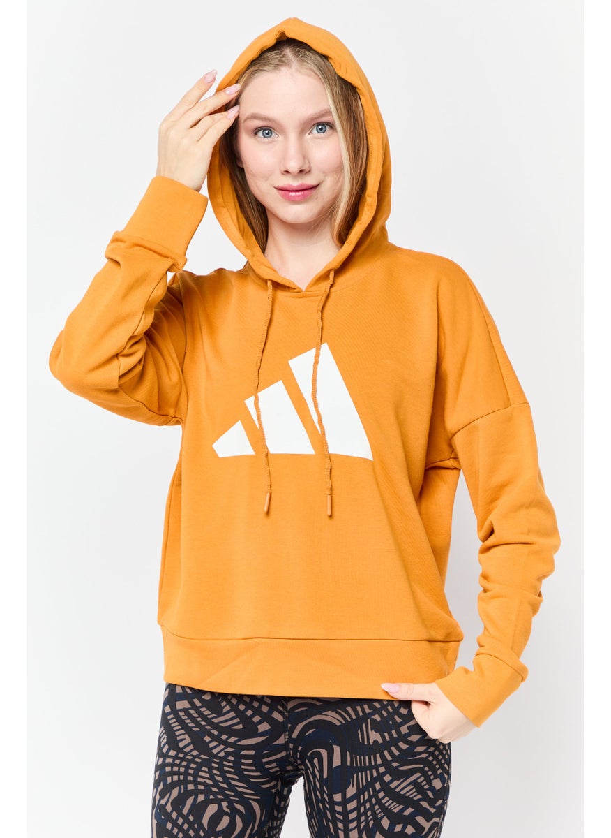 Adidas Women Sportswear Fit Long Sleeves Outdoor Hoodies, Dark Orange  - Image 1