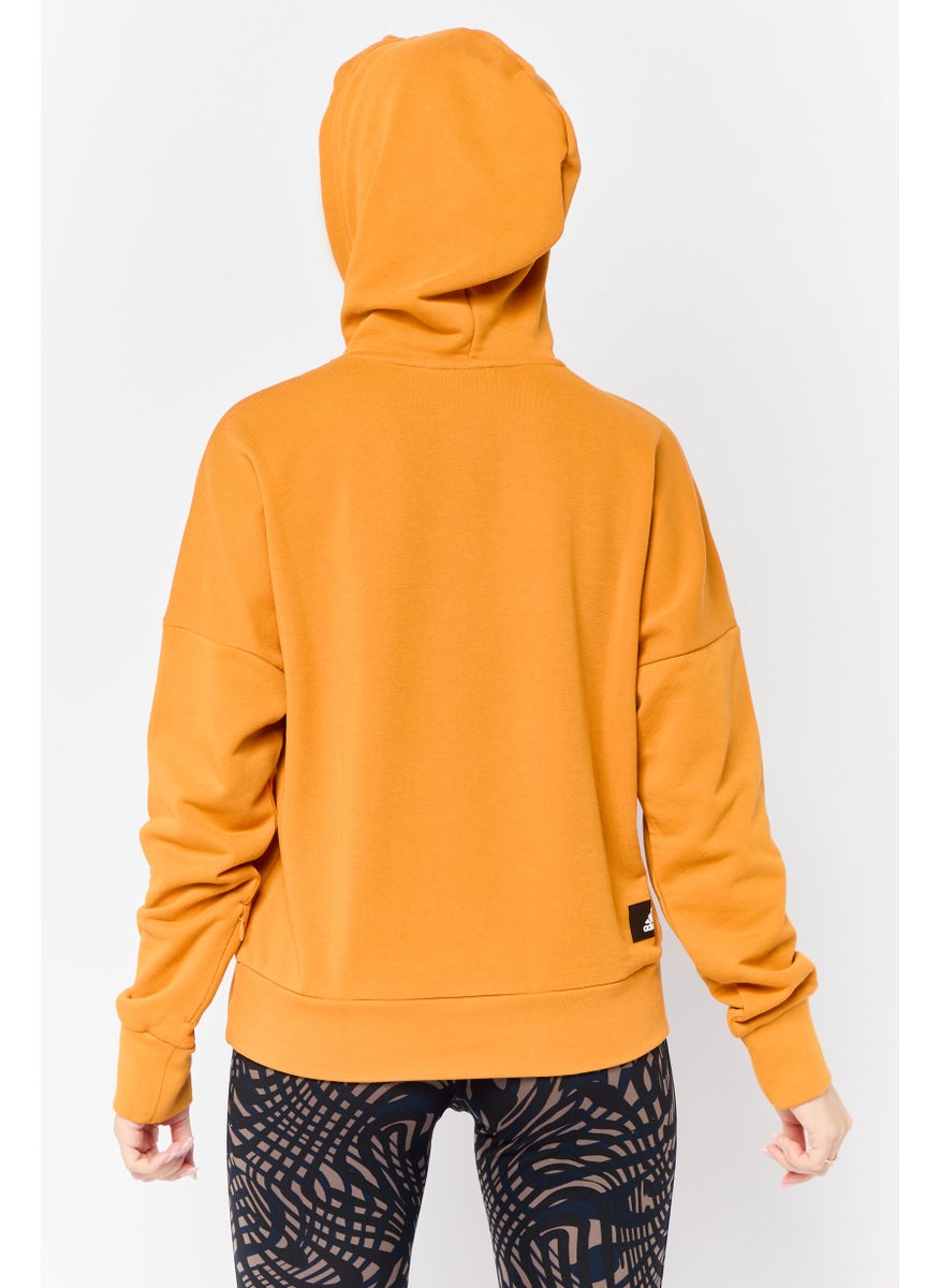 Adidas Women Sportswear Fit Long Sleeves Outdoor Hoodies, Dark Orange  - Image 4