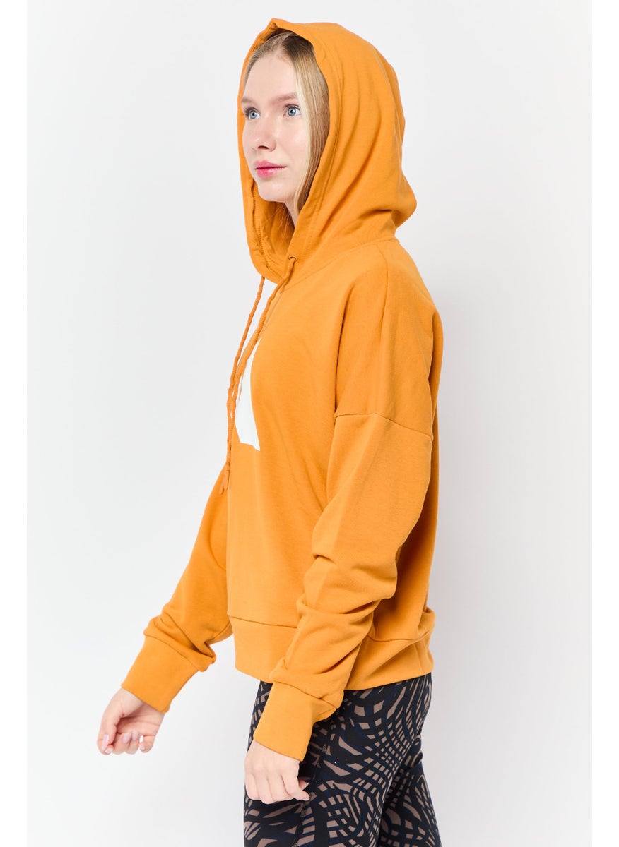 Adidas Women Sportswear Fit Long Sleeves Outdoor Hoodies, Dark Orange  - Image 3