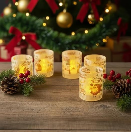 CORALTREE CORAL TREE LED Christmas Printed Candle Lights (5) - Image 4